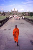 Monk, Angkor walkway, Cambodia